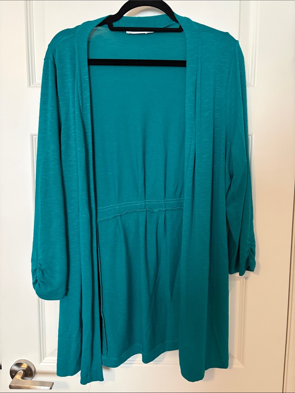 Emerald Green Open-Front Cardigan